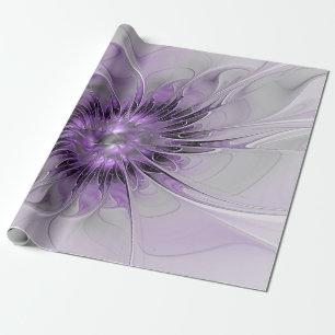 Papel De Regalo Sueño de Flor de Lavanda Arte Fractal Abstracto Mo