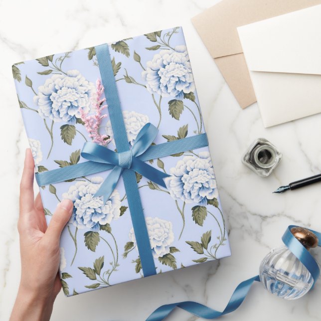 Papel De Regalo Sueño de Peonía Azul (Regalar)