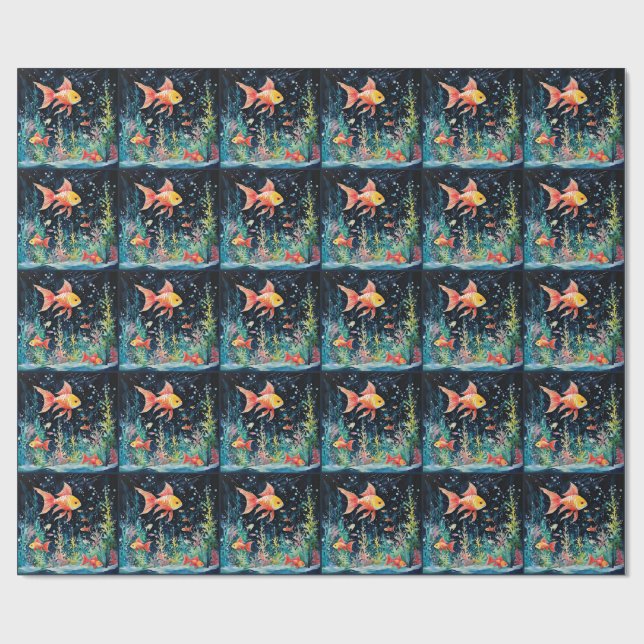 Papel De Regalo Sueño de pescado, perfección acuario, (Superficie plana)