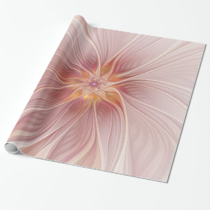 Papel De Regalo Sueño floral abstracto de fractal de arte de rosa 