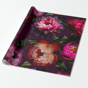 Papel De Regalo Sueño floral oscuro