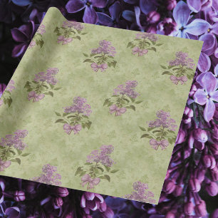 Papel De Regalo Sueños de Lila Damask Verde Antiguo para Todas las