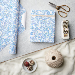 Papel De Regalo Sueños de mariposa (azul)