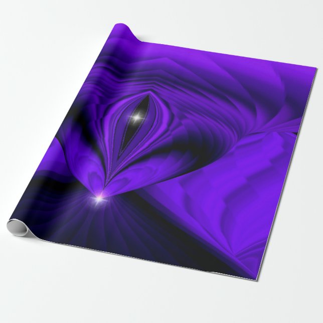 Papel De Regalo Sueños del arcoiris morado, dos estrellas (Desenrollado)