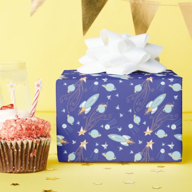 Papel De Regalo Sueños del Espacio Azul (Fiesta de cumpleaños )