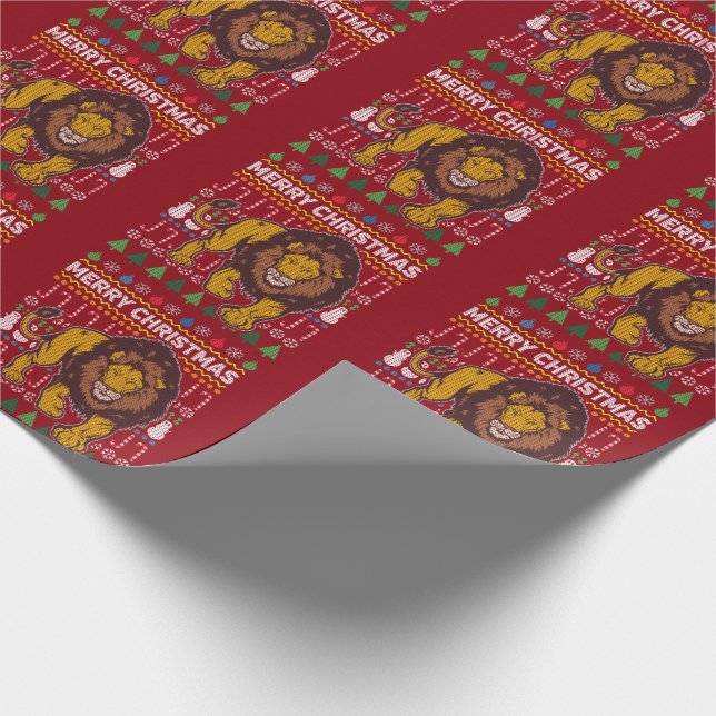 Papel De Regalo Suéter de los Navidades Feo de León (Esquina)