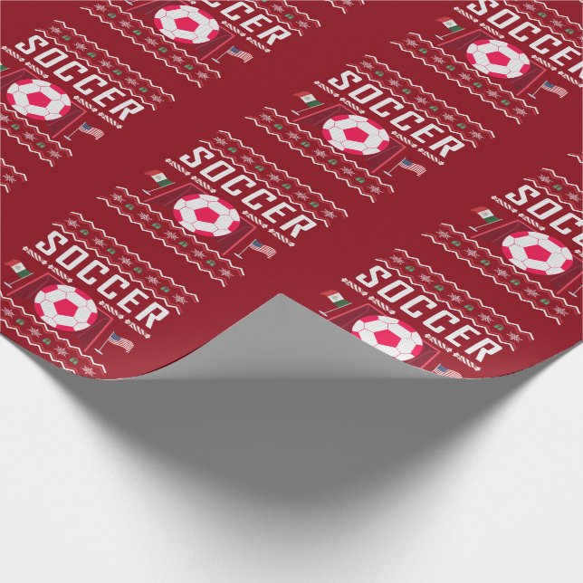 Papel De Regalo Suéter de los Navidades feos del fútbol (Esquina)