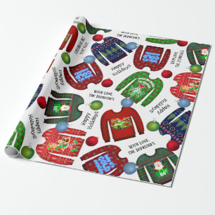 Papel De Regalo Suéter de Navidades feos personalizado