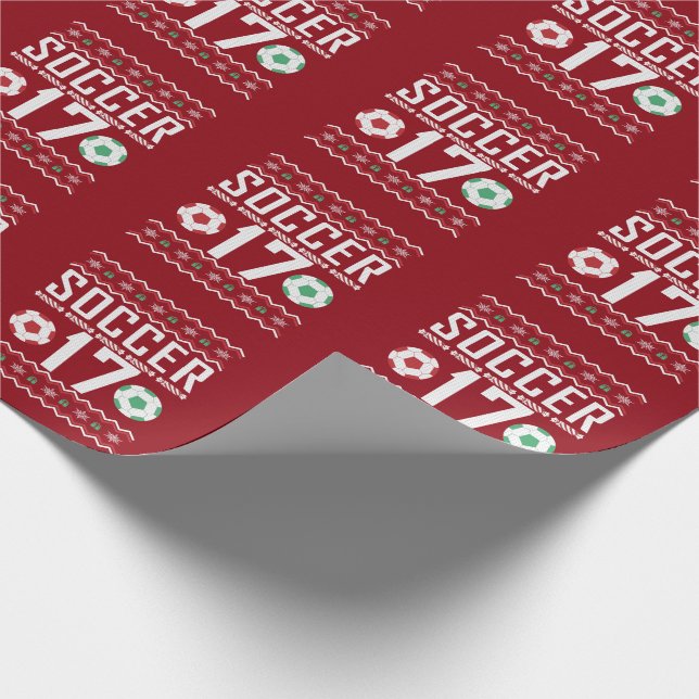 Papel De Regalo Suéter de Soccer Jersey 17 Navidades feos (Esquina)