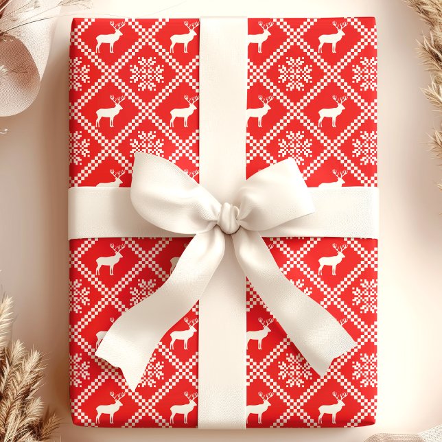 Papel De Regalo Suéter feo de Navidad Reno (Subido por el creador)
