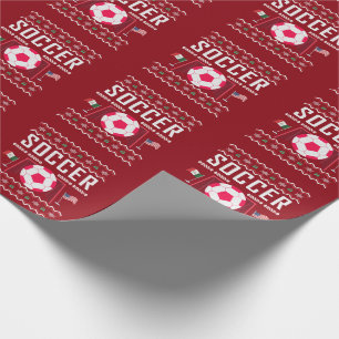 Papel De Regalo Suéter feo del navidad del fútbol