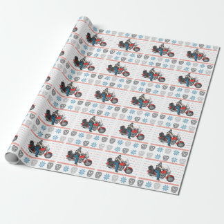 Papel De Regalo Suéter feo del navidad del motorista de la