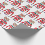 Papel De Regalo Suéter feo divertido del navidad, amante lindo del<br><div class="desc">Papel de embalaje divertido del navidad de las vacaciones de invierno que ofrece un gato que lleva vidrios rojos y un suéter "feo" del Nordic del navidad. ¡Realmente, pensamos que él es bastante lindo! Perfeccione para las fiestas de Navidad del suéter o los cumpleaños feos del invierno especialmente grandes para...</div>