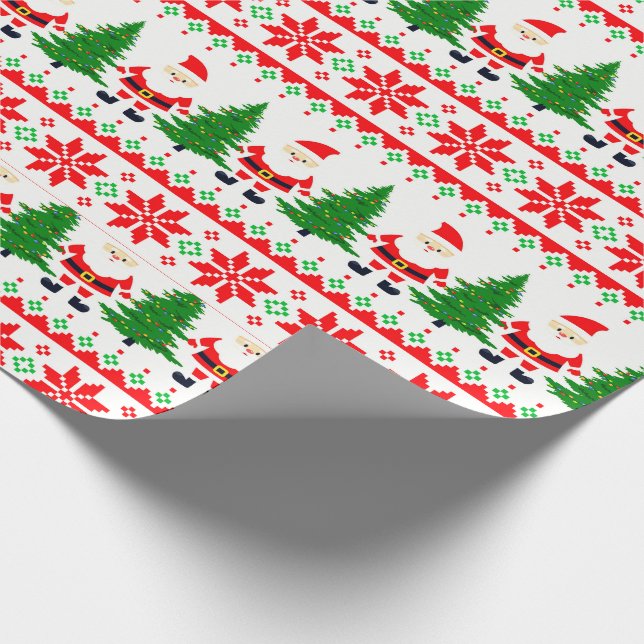 Papel De Regalo Suéter fétido Pixelado Santa Festipes (Esquina)