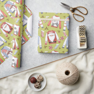 Papel De Regalo Suéteres y medias navideñas festivas