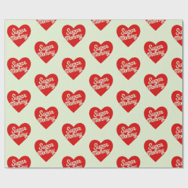 Papel De Regalo Sugar Mommy Tipografía Corazones Rosados Divertido