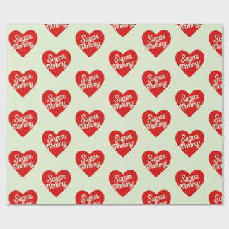 Papel De Regalo Sugar Mommy Tipografía Corazones Rosados Divertido