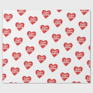Papel De Regalo Sugar Mommy Tipografía Corazones Rosados Divertido