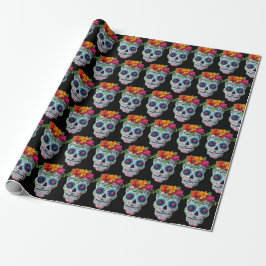 Papel De Regalo Sugar Skull Day of the Dead Mexican Celebration