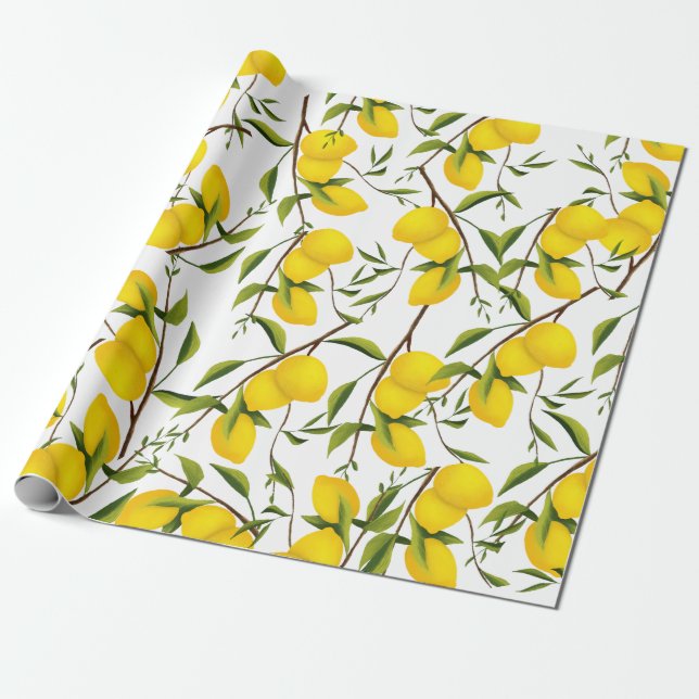Papel De Regalo Sumery Citrus Lemon Tree Brands (Desenrollado)