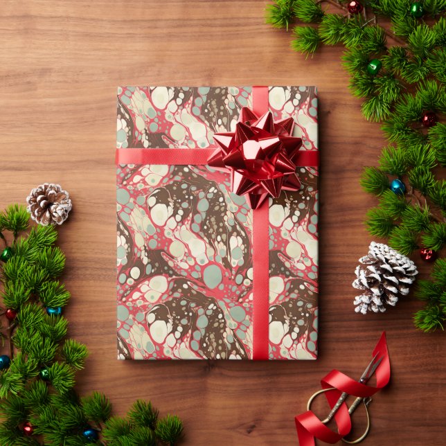 Papel De Regalo Suminagashi Paper Classic Patrón rosa (Regalo de vacaciones)