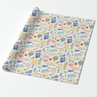 Papel De Regalo Suministros de acuarela para el regreso a clases