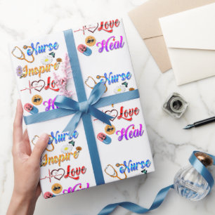 Papel De Regalo Suministros de enfermería inspiran amor sanar Med