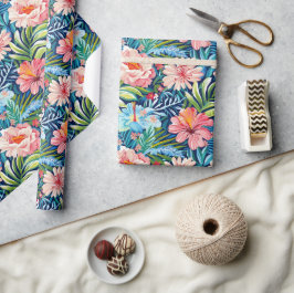 Papel De Regalo Summer Flowers Tropical Pretty Floral Pattern