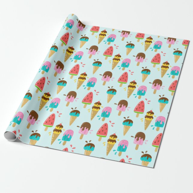 Papel De Regalo Summer Pattern Wrapping Paper (Desenrollado)
