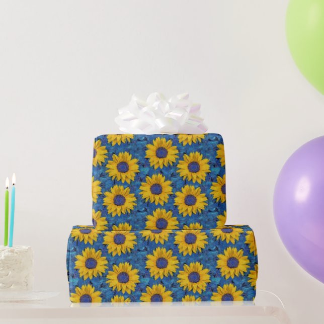 Papel De Regalo Sunflower (Regalos de fiesta)