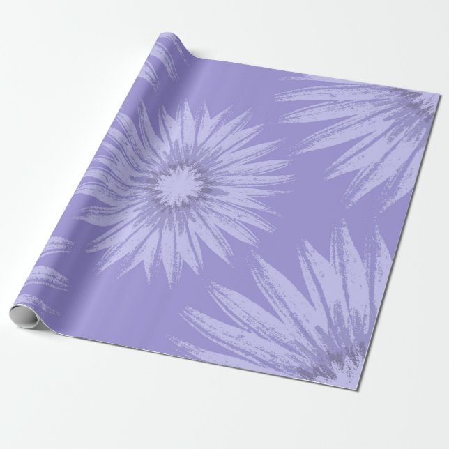 Papel De Regalo Sunflower de Lavanda en morado (Desenrollado)