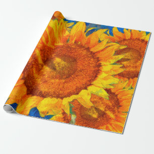 Papel De Regalo Sunflowers arrangement. Van Gogh style imitation. 