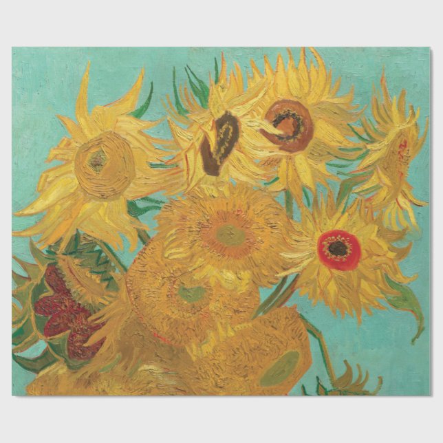 Papel De Regalo Sunflowers de Vincent Van Gogh  (Superficie plana)