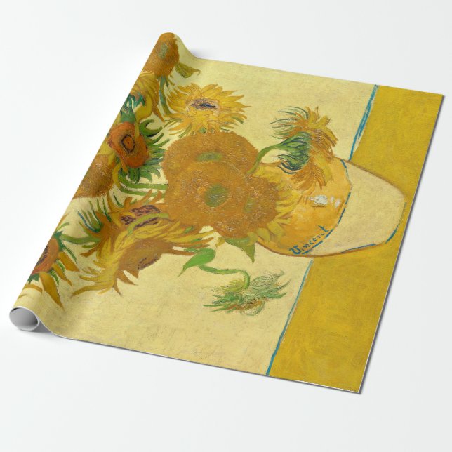 Papel De Regalo Sunflowers de Vincent Van Gogh (Desenrollado)