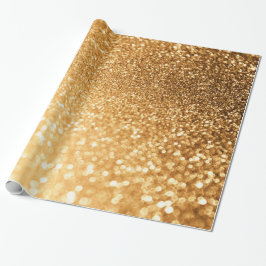 Papel De Regalo Sunny Sparkle Yellow Luxury Trendy Gold Purpurina