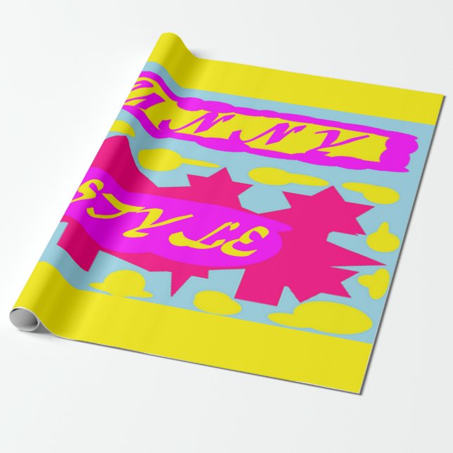 PAPEL DE REGALO SUNNY STYLE DISEÑE PINK LEMON BLUE (Desenrollado)