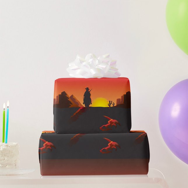Papel de regalo Sunset Cowboy (Subido por el creador)