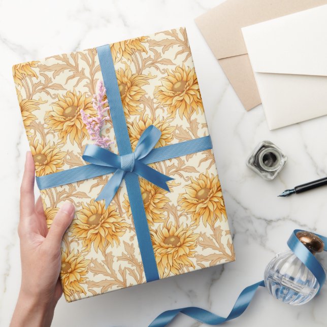 Papel De Regalo Sunshine Daisies - Diseño floral amarillo brillant (Regalar)