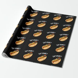 Papel De Regalo Sup Dawg Funny Hot Dog Pun Dark BG