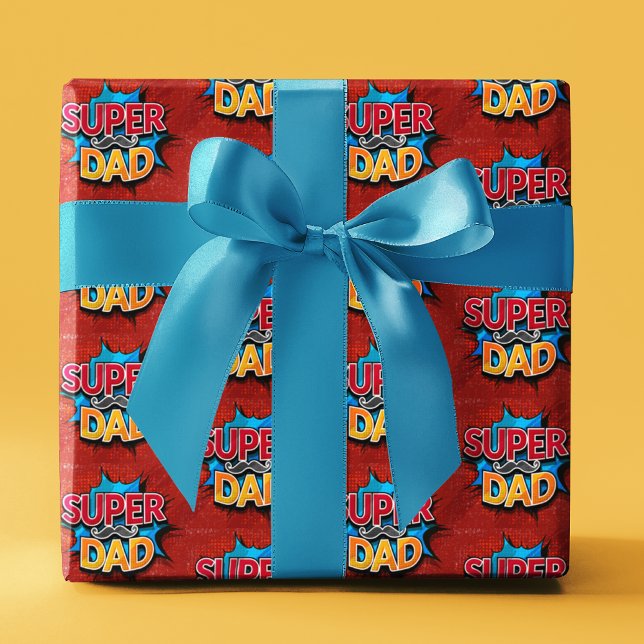 Papel De Regalo Super Dad Mustache Modern Grunge (Subido por el creador)