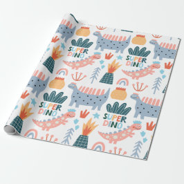 Papel De Regalo Super Dino Feliz