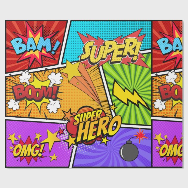 Papel De Regalo super héroe (Superficie plana)