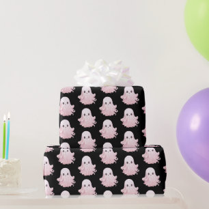 Papel De Regalo Super Lindo Patrón de Fantasma Rosa de Halloween