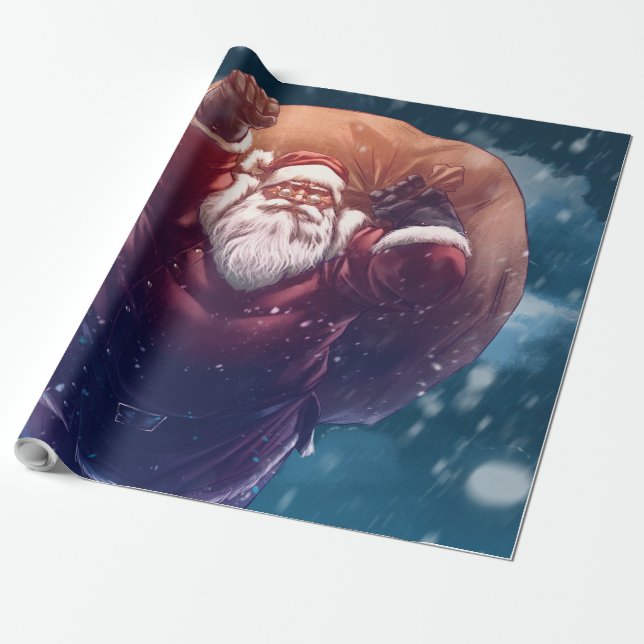 Papel De Regalo Super Santa (Desenrollado)