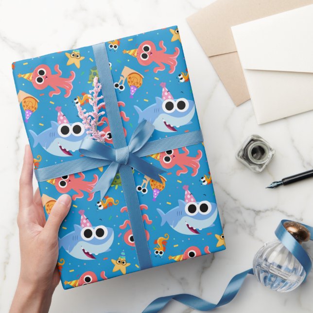 Papel De Regalo Super Simple | Finny the Shark Confetti Birthday (Regalar)