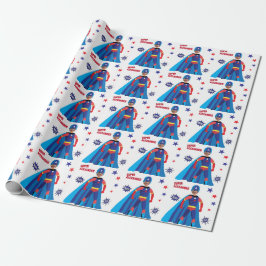 Papel De Regalo Superhéroe EE.UU. Stunning Boy Fab Cumpleaños asom