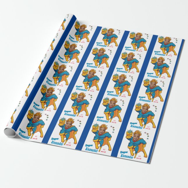 Papel De Regalo Superheroína especial asombrosa foto de vuelo Cump (Desenrollado)