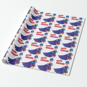 Papel De Regalo Superheroína Estados Unidos asombroso Chica cumple