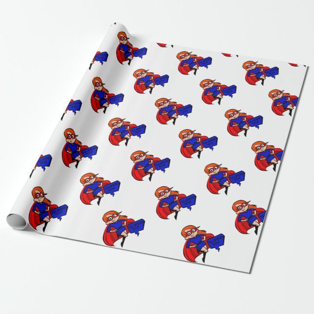 Papel De Regalo supermamá de pelirroja (Desenrollado)
