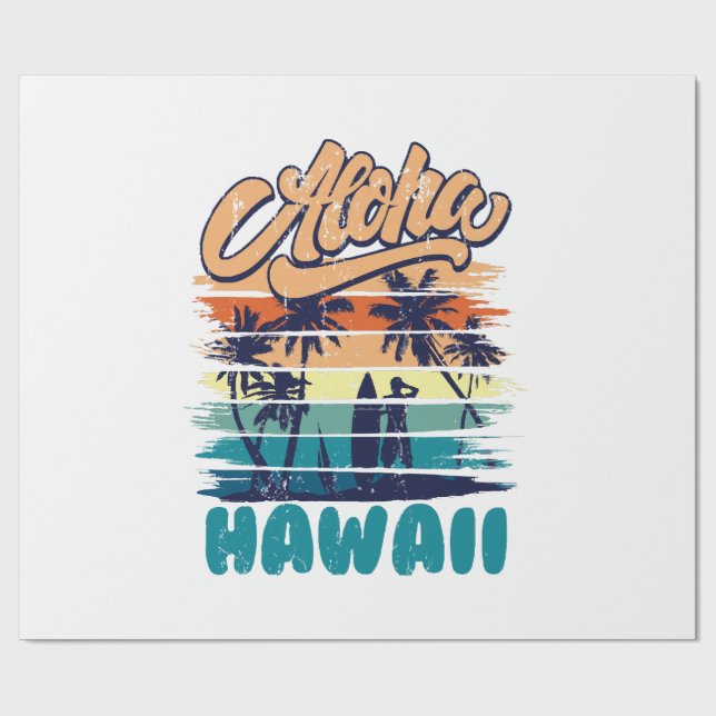 Papel De Regalo Surf - Aloha Hawaii (Superficie plana)
